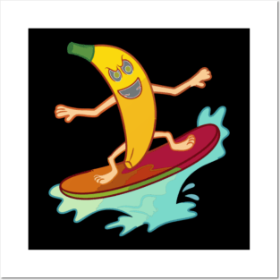 Banana Surfing Posters and Art